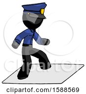 Black Police Man On Postage Envelope Surfing