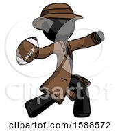 Black Detective Man Throwing Football