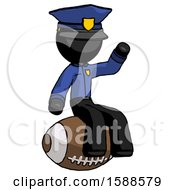 Poster, Art Print Of Black Police Man Sitting On Giant Football