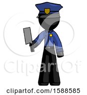 Poster, Art Print Of Black Police Man Holding Meat Cleaver