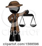 Poster, Art Print Of Black Detective Man Holding Scales Of Justice