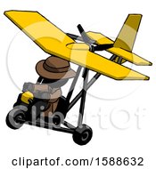 Poster, Art Print Of Black Detective Man In Ultralight Aircraft Top Side View