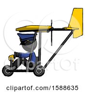 Poster, Art Print Of Black Police Man In Ultralight Aircraft Side View