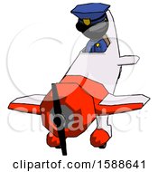 Poster, Art Print Of Black Police Man In Geebee Stunt Plane Descending Front Angle View
