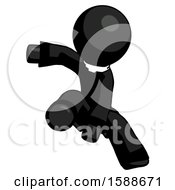 Black Clergy Man Action Hero Jump Pose