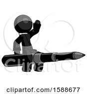 Poster, Art Print Of Black Clergy Man Riding A Pen Like A Giant Rocket