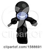 Black Clergy Man Looking Down Through Magnifying Glass