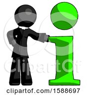 Poster, Art Print Of Black Clergy Man With Info Symbol Leaning Up Against It