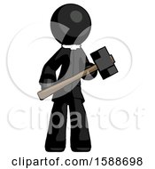 Poster, Art Print Of Black Clergy Man With Sledgehammer Standing Ready To Work Or Defend