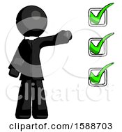 Poster, Art Print Of Black Clergy Man Standing By List Of Checkmarks