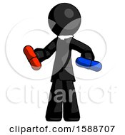Poster, Art Print Of Black Clergy Man Red Pill Or Blue Pill Concept