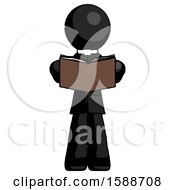 Poster, Art Print Of Black Clergy Man Reading Book While Standing Up Facing Viewer