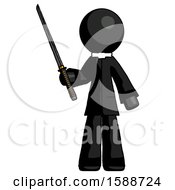 Poster, Art Print Of Black Clergy Man Standing Up With Ninja Sword Katana