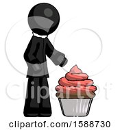 Poster, Art Print Of Black Clergy Man With Giant Cupcake Dessert