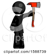 Poster, Art Print Of Black Clergy Man Holding Up Red Firefighters Ax