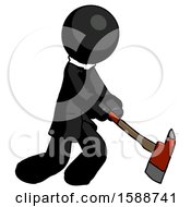 Poster, Art Print Of Black Clergy Man Striking With A Red Firefighters Ax