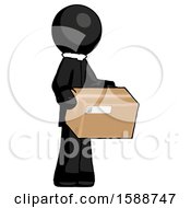 Black Clergy Man Holding Package To Send Or Recieve In Mail