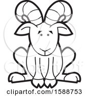 Poster, Art Print Of Black And White Sitting Ram Mascot