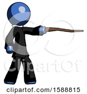 Poster, Art Print Of Blue Clergy Man Pointing With Hiking Stick