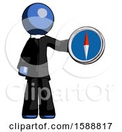 Poster, Art Print Of Blue Clergy Man Holding A Large Compass