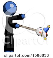 Poster, Art Print Of Blue Clergy Man Holding Jesterstaff - I Dub Thee Foolish Concept