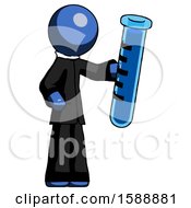 Poster, Art Print Of Blue Clergy Man Holding Large Test Tube