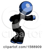Poster, Art Print Of Blue Clergy Man Sneaking While Reaching For Something