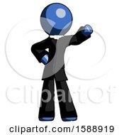 Blue Clergy Man Waving Left Arm With Hand On Hip