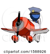 Poster, Art Print Of Blue Police Man Flying In Geebee Stunt Plane Viewed From Below