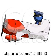 Poster, Art Print Of Blue Police Man In Geebee Stunt Aircraft Side View