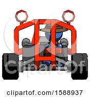Poster, Art Print Of Blue Detective Man Riding Sports Buggy Front View