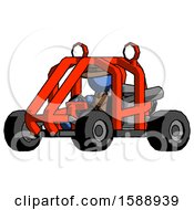 Poster, Art Print Of Blue Detective Man Riding Sports Buggy Side Angle View