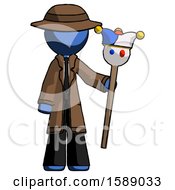 Blue Detective Man Holding Jester Staff