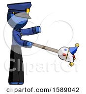 Blue Police Man Holding Jesterstaff I Dub Thee Foolish Concept