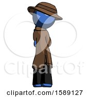 Poster, Art Print Of Blue Detective Man Thinking Wondering Or Pondering Rear View