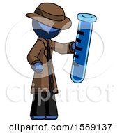 Poster, Art Print Of Blue Detective Man Holding Large Test Tube