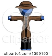 Poster, Art Print Of Blue Detective Man T-Pose Arms Up Standing