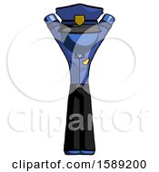 Poster, Art Print Of Blue Police Man Hands Up