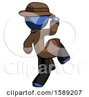 Poster, Art Print Of Blue Detective Man Kick Pose Start