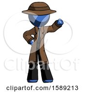 Blue Detective Man Waving Left Arm With Hand On Hip