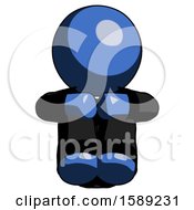Poster, Art Print Of Blue Clergy Man Sitting With Head Down Facing Forward