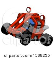 Poster, Art Print Of Blue Clergy Man Riding Sports Buggy Side Top Angle View