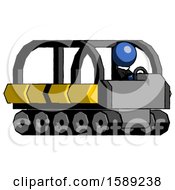 Poster, Art Print Of Blue Clergy Man Driving Amphibious Tracked Vehicle Side Angle View