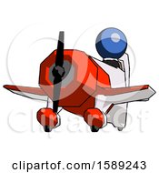 Poster, Art Print Of Blue Clergy Man Flying In Geebee Stunt Plane Viewed From Below