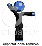 Poster, Art Print Of Blue Clergy Man Directing Traffic Right