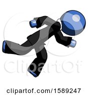 Poster, Art Print Of Blue Clergy Man Running While Falling Down