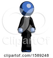 Blue Clergy Man Walking Front View