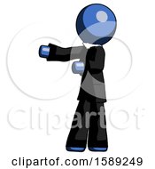 Poster, Art Print Of Blue Clergy Man Presenting Something To His Right
