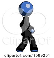 Poster, Art Print Of Blue Clergy Man Walking Right Side View