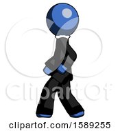 Poster, Art Print Of Blue Clergy Man Walking Left Side View